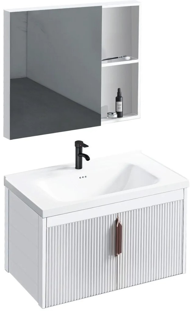 Set mobilier de baie cu lavoar Astor 60cm White