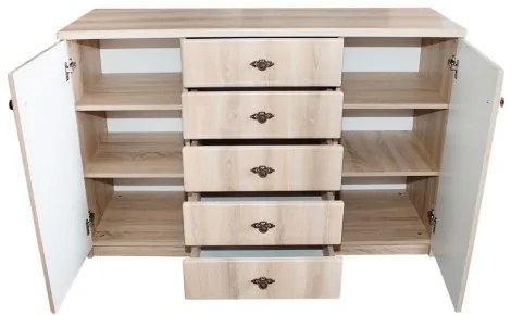Dormitor Roma Sonoma cu pat 140x200 cm