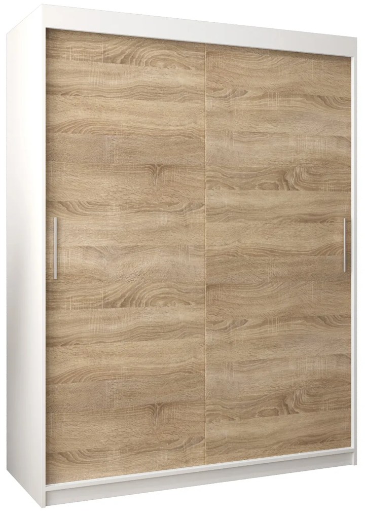 Dulap de haine 150 cm Toki (alb mat + stejar sonoma). 1064820