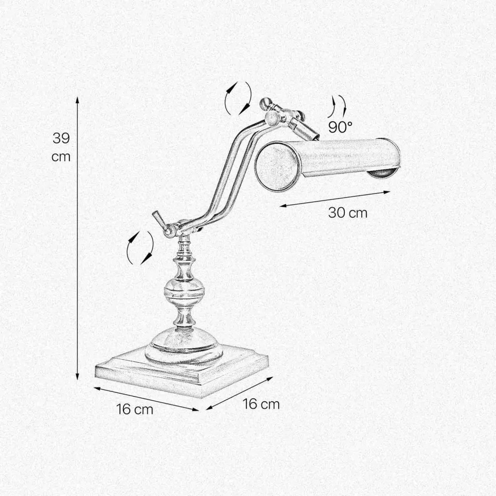 Lampa de birou din alama design clasic Banker
