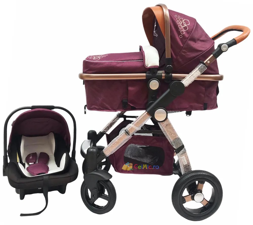 Carucior 3 in 1 cu landou transformabil sport, 0-36 luni, Mov - CPC-14-mov