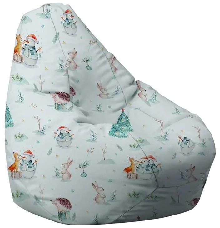 Fotoliu Nirvana Hobbit Pufrelax, Material Impermeabil - Winter Wonderland