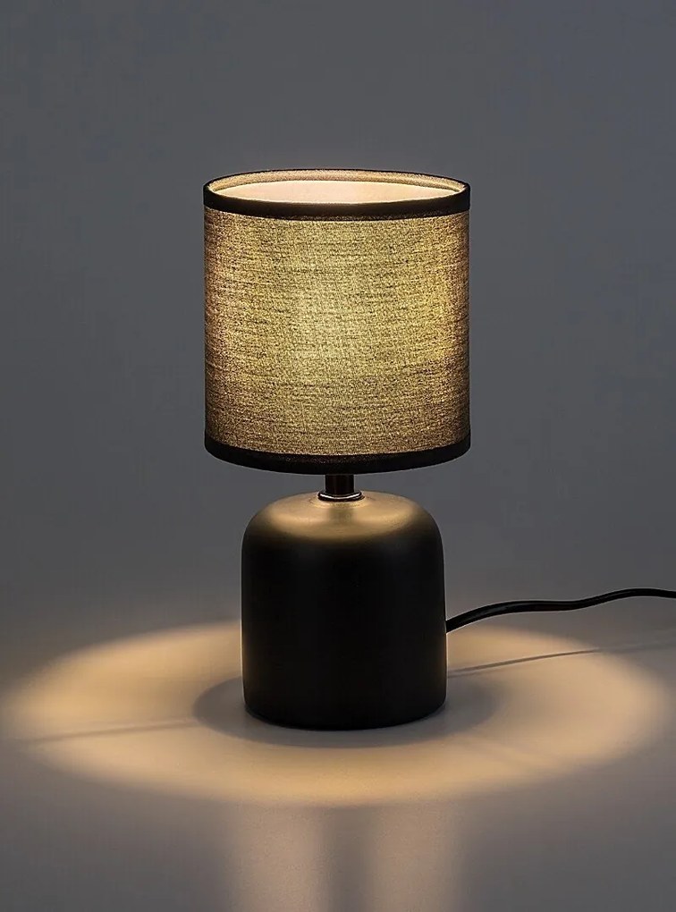 Lampa de masa ceramica si abajur albastru Daphni