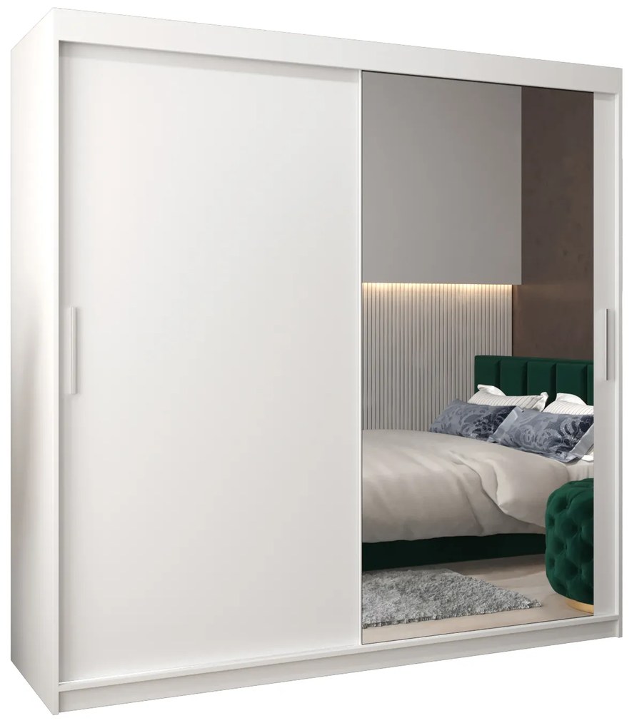 Dulap de haine 200 cm Toki 2 (alb mat + alb mat). 1065013