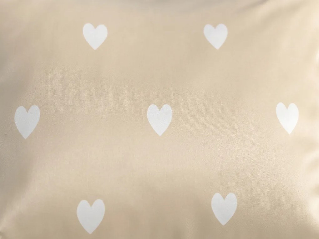 Set lenjerie de pat din polibumbac HEARTILO POLY bej + fata de perna 50 x 70 cm GRATUIT