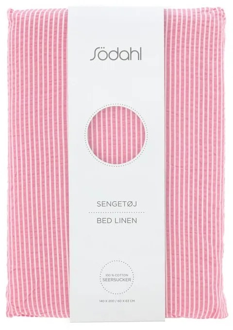 Lenjerie de pat roz din bumbac pentru pat de o persoană 140x200 cm Cheerful – Södahl