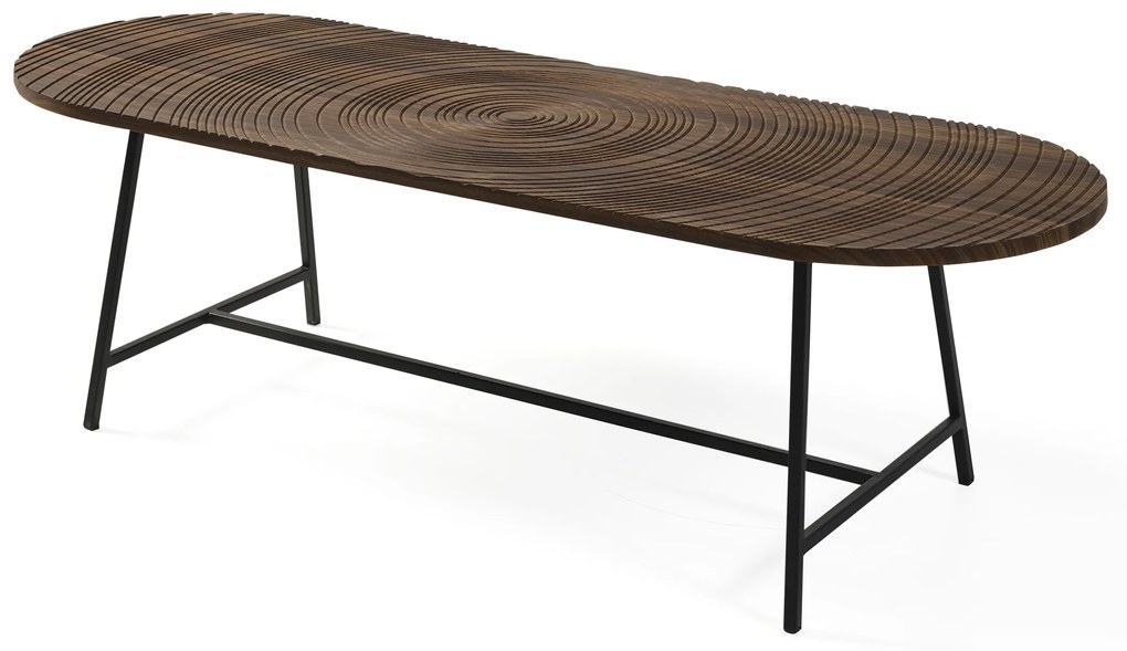 Masuta lunga picioare metalice si blat lemn - drop (138x50x42)