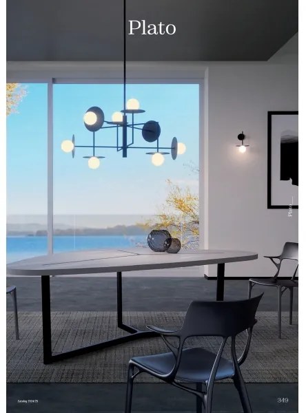 Lustră pe tijă Redo 01-2734 PLATO 6xG9/10W/230V negru