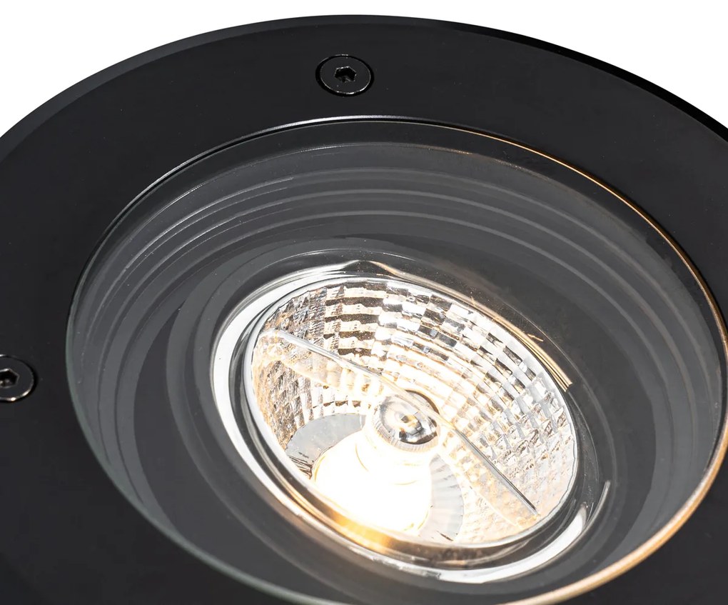 Proiector modern de sol pentru exterior negru AR70 reglabil IP65 - Delux