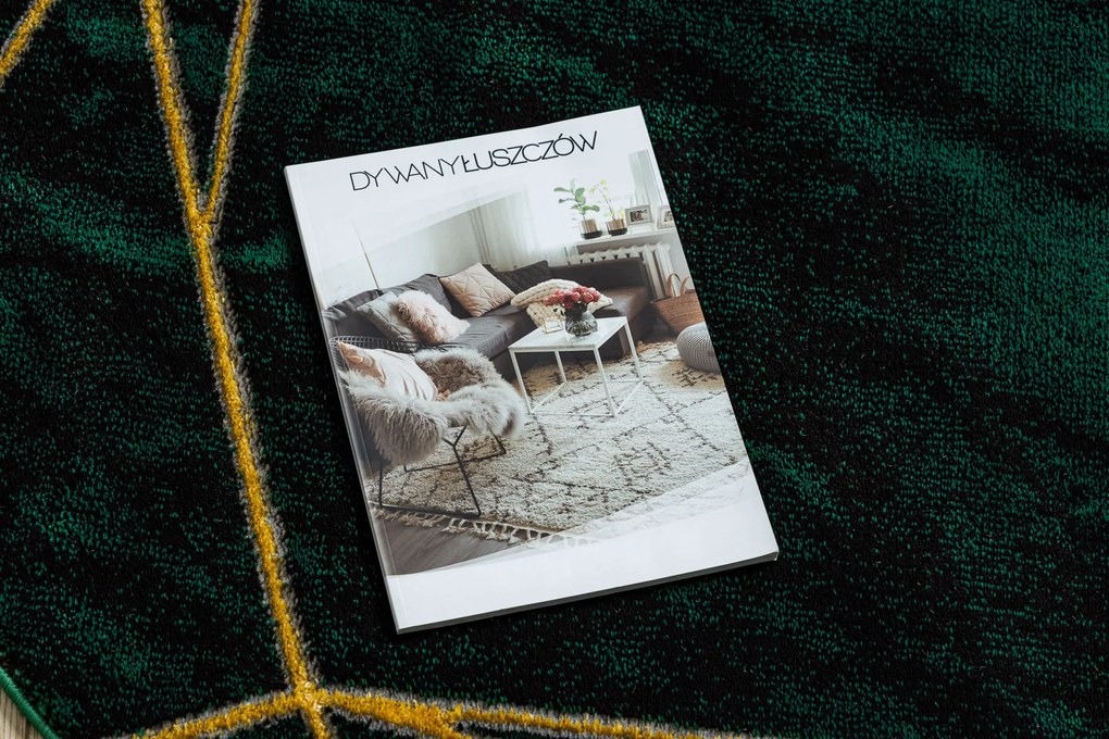 Exclusiv EMERALD covor 1022 cerc - glamour, stilat, marmură, geometric sticla verde / aur