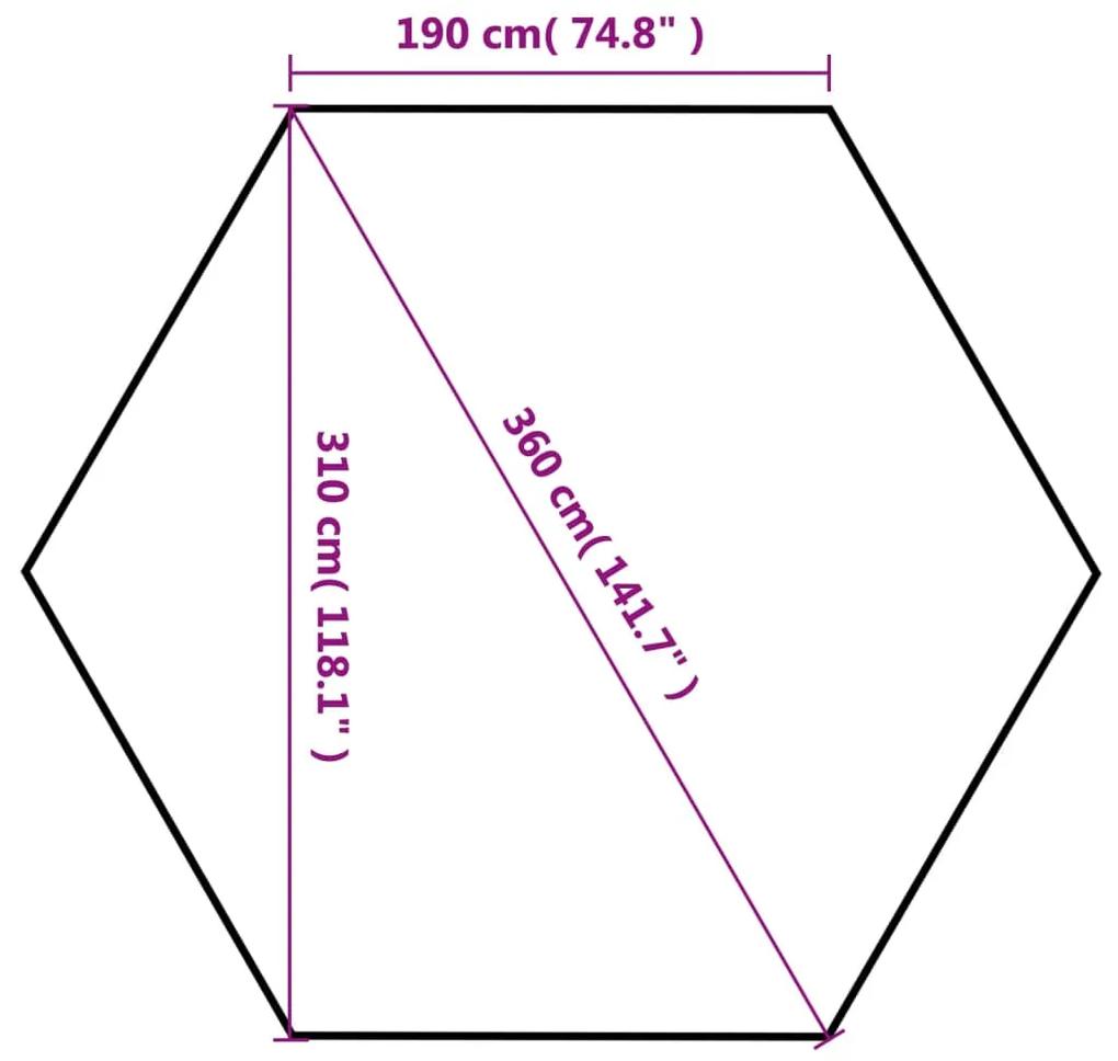 Marchiza pliabila hexagonala, gri, 3,6 x 3,1 m Gri, 3.6 x 3.1 m