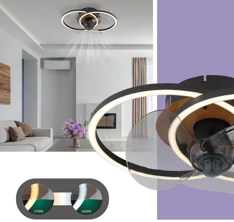 Lustra LED cu ventilator si telecomanda KAREN 03661 GL