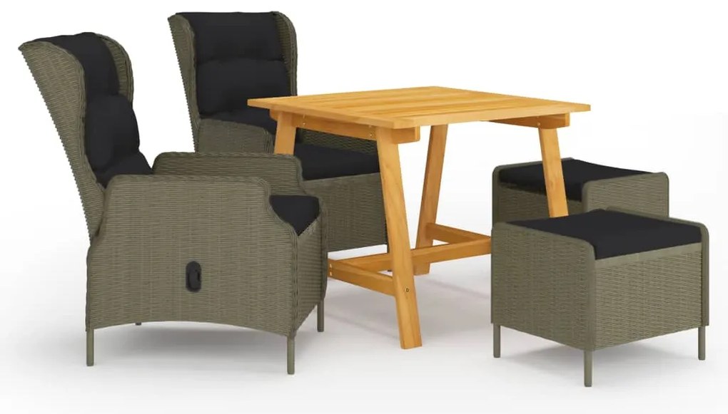 vidaXL Set mobilier de grădină, 5 piese, maro