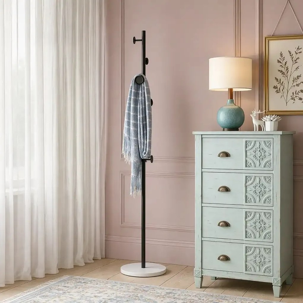 Cuier din metal ,culoare negru-alb,170x32 cm