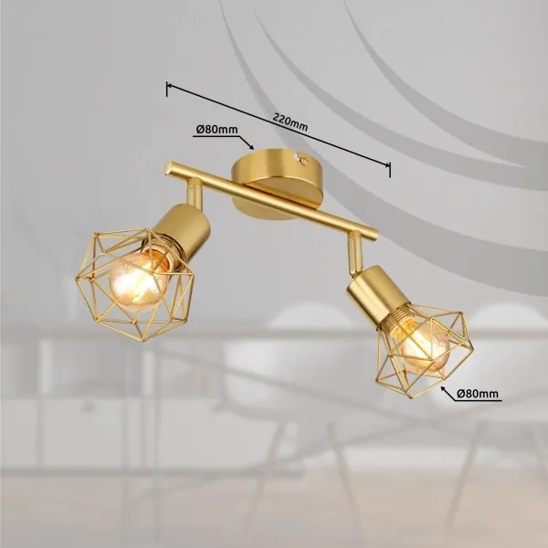 Spot Globo 54802GB-2 XARA I 2xE14/40W/230V auriu