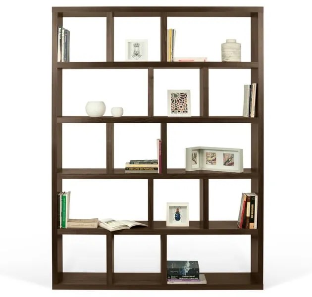 Bibliotecă maro cu aspect de lemn de nuc 150x198 cm Berlin – TemaHome