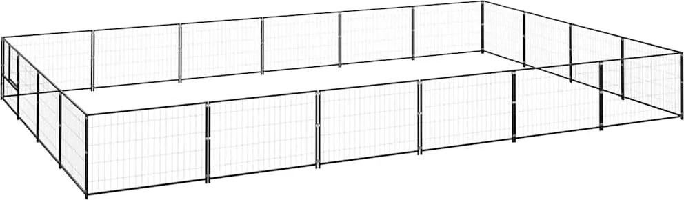 vidaXL Padoc pentru câini, negru, 24 m², oțel