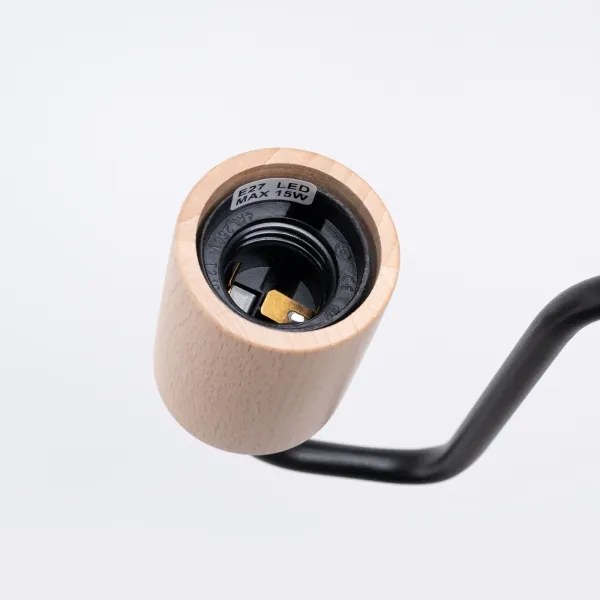 Lampă de perete Sollux SL.1668 TIMBO 1xE27/15W/230V negru/bej/fag