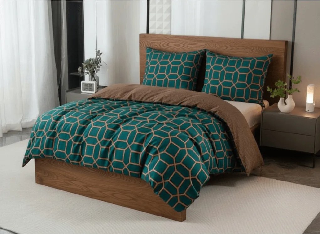 Lenjerie de pat din microfibra microflanel KERNAL verde Dimensiune lenjerie de pat: 2 buc 70 x 90 cm | 200 x 220 cm