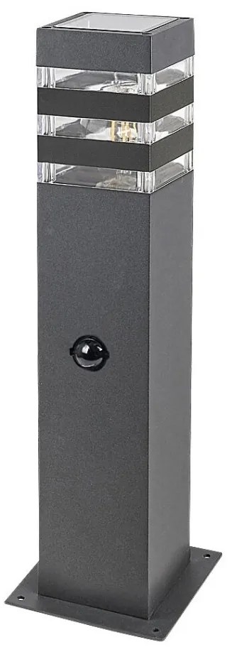 Stalp mic cu senzor de miscare pentru iluminat exterior design modern IP44 Ankara antracit