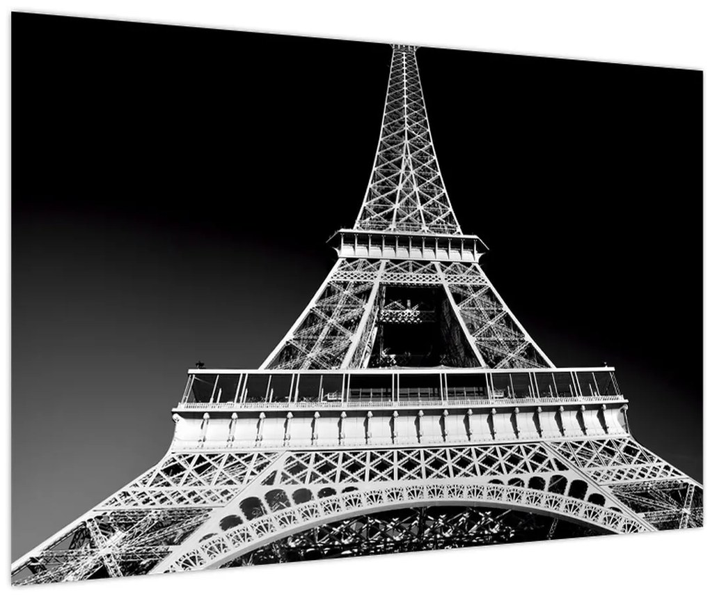 Tablou - Turnul Eiffel, alb-negru (90x60 cm)