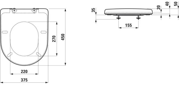 LAUFEN H8939590000001 - Capac WC SoftClose PRO, Duroplast/alb