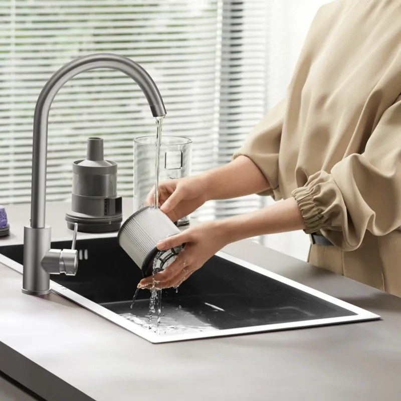 Aspirator fără fir Dreame Z30 AquaCycle VZV77B, 855W, 310AW, 150000 rpm, 3 trepte, 0.32/0.4/0.6 l, 90 min, HEPA H14, LED, Motor fără perii, Negru