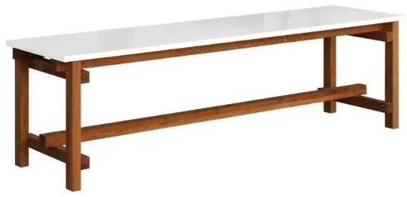 Banca fixa 180 cm natur/alb Construction