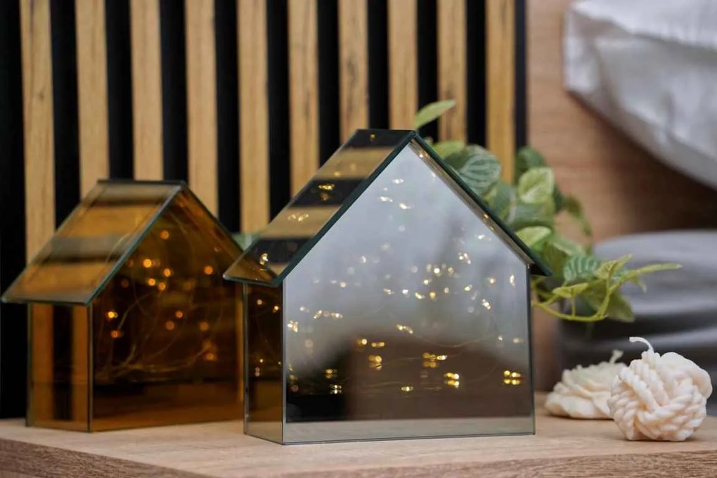 Casuta de sticla cu LED ELITE, gri - mai multe dimensiuni Marime: L