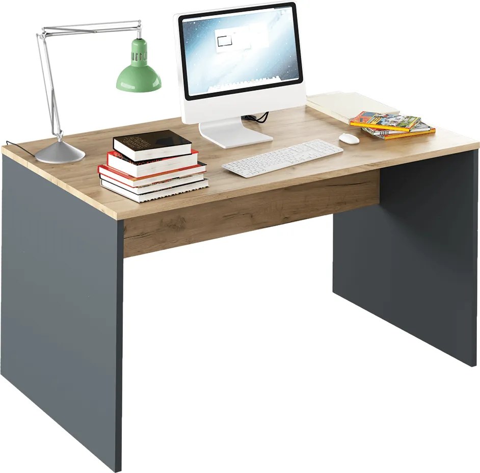 Masă de birou, grafit/stejar artisan, RIOMA TYP 11