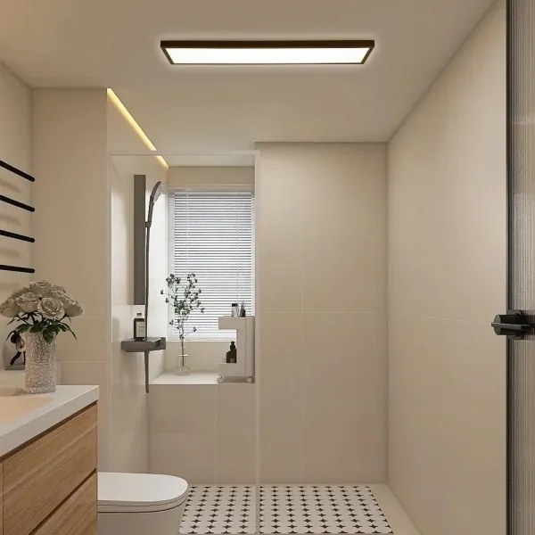 Plafonieră LED pentru baie FRAME LED/40W/230V 120x30 cm IP44 negru Brilagi