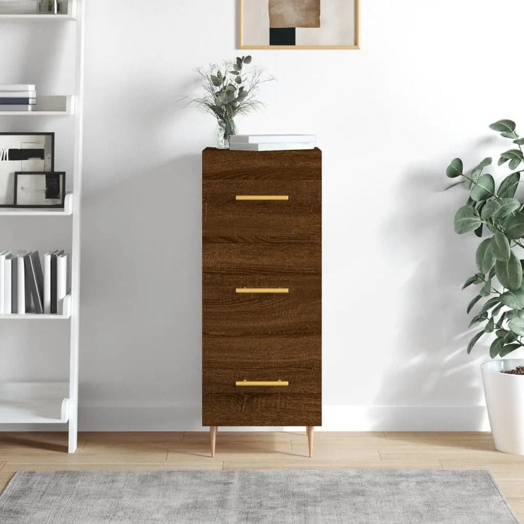 828595 vidaXL Servantă, stejar maro, 34,5x34x90 cm, lemn compozit