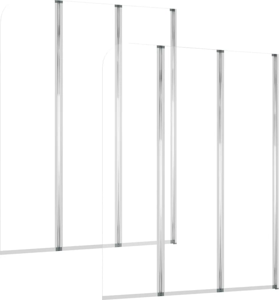 vidaXL Paravane de baie 2 buc. 104x130cm sticlă securizată transparent