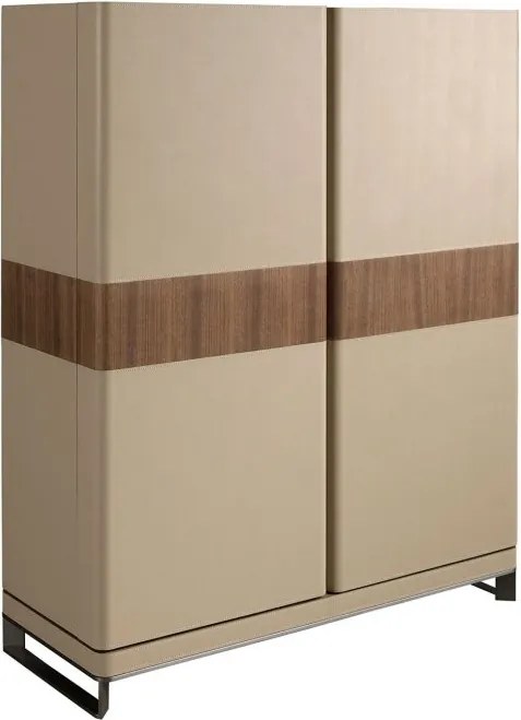 Bufet, Bar design LUX furnir de nuc si piele High sideboard