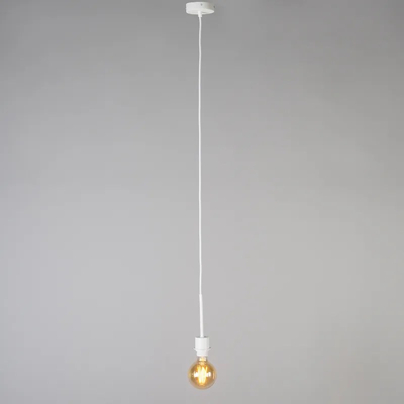 Lampă modernă suspendată albă cu abajur 45 cm taupe - Combi 1