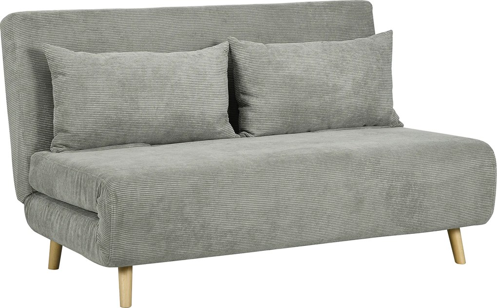 HOMCOM Canapea Extensibila cu 2 Locuri, Gri | Aosom Romania