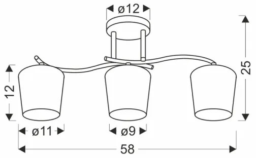 Lustră pe tijă ESNYR 3xE27/40W/230V negru/alb