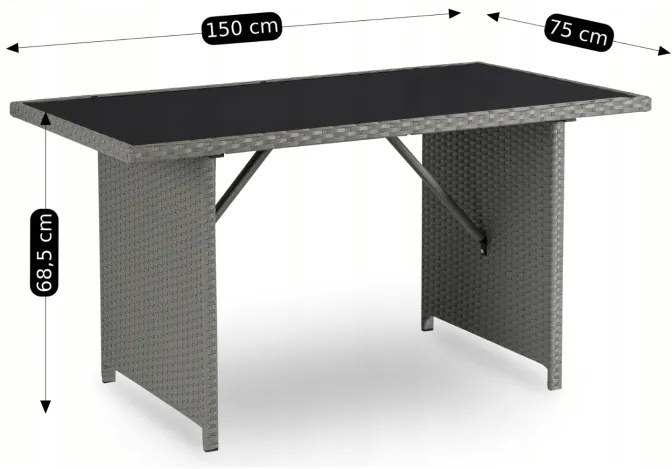 JAKS Mobilier ratan gri Colorado
