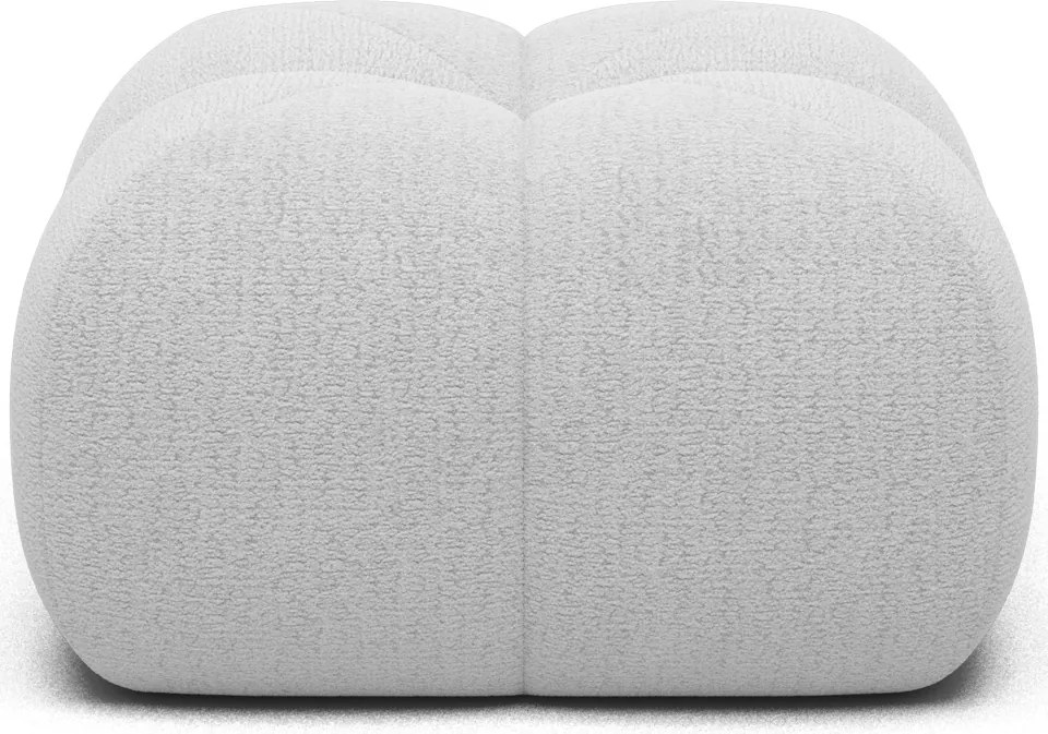Puf Tapitat Covio 85x85x52 cm, alb Bouclé – Royal 01