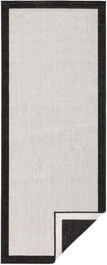 Covor reversibil Bougari Panama, 80 x 150 cm, negru - crem