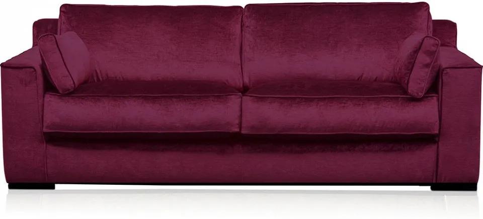Canapea rosu rubin din viscoza si lemn pentru 3 persoane Metro Versmissen