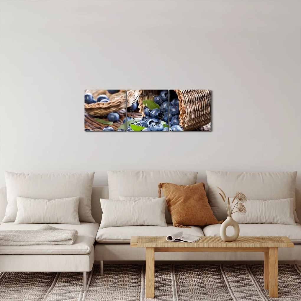 Tablou - Afine suculente (cu ceas) (90x30 cm)