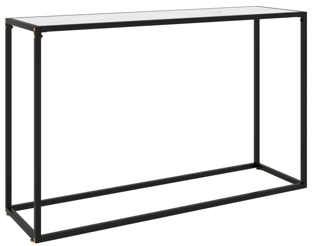 vidaXL Masă consolă, alb, 120x35x75 cm, sticlă securizată