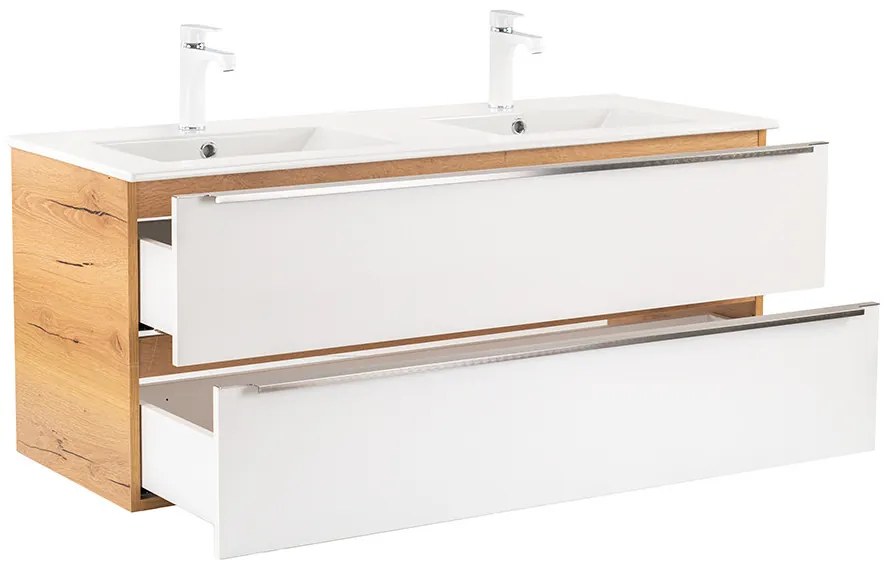 Dulap inferior Vario Trim 120 cu lavoar stejar-alb