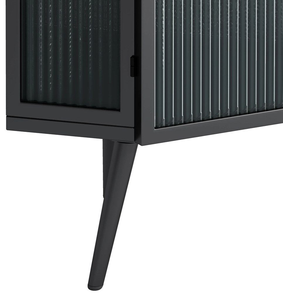 Dulap colțar cu ușă din sticlă, Negru | Aosom Romania