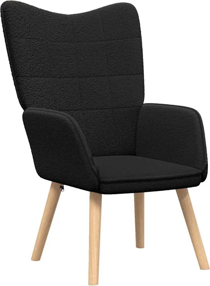 vidaXL fotoliu Negru 62 x 67 x 95,5 cm Țesătura Sherpa