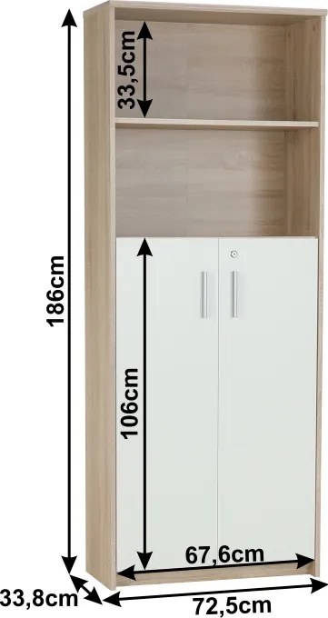 Etajeră cu poliţe, stejar sonoma/alb, JOHAN 2 NEW 10