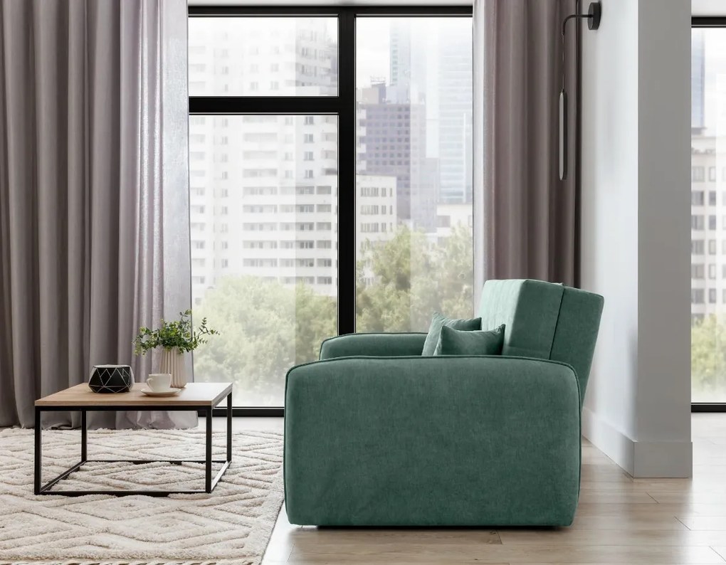 OFERTA Canapea extensibila 2 locuri LAINE, verde Calitatea a II-a