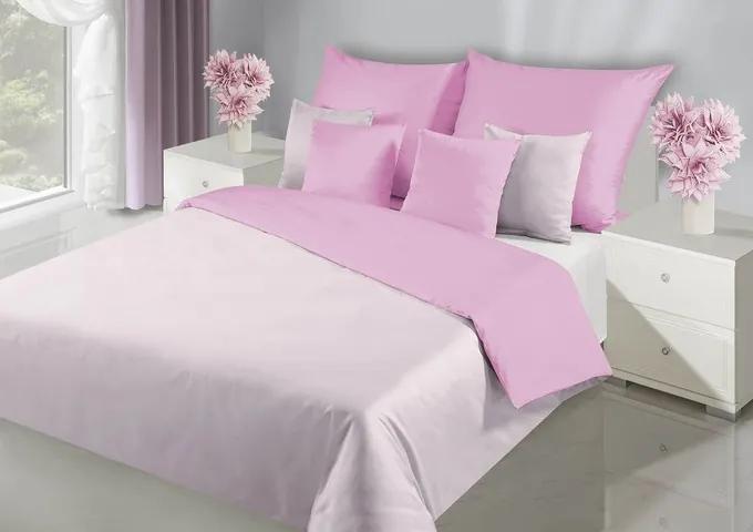 Lenjerie de pat cu două fețe în culoarea roz 3 părți: 1buc 200 cmx220 + 2buc 70 cmx80
