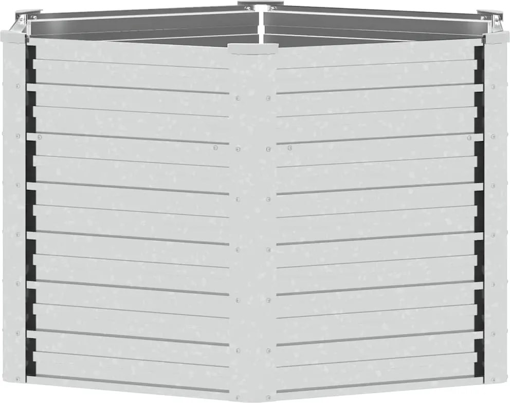 vidaXL Strat înălțat de grădină argintiu 129x77 cm oțel galvanizat